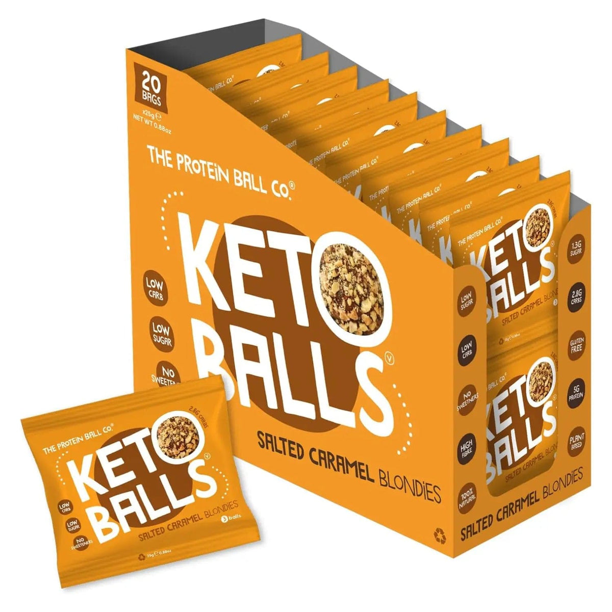 The Protein Ball Co Keto Ball Snack 20 x 25 g Salted Caramel Blondies kaufen bei haghpowered.com