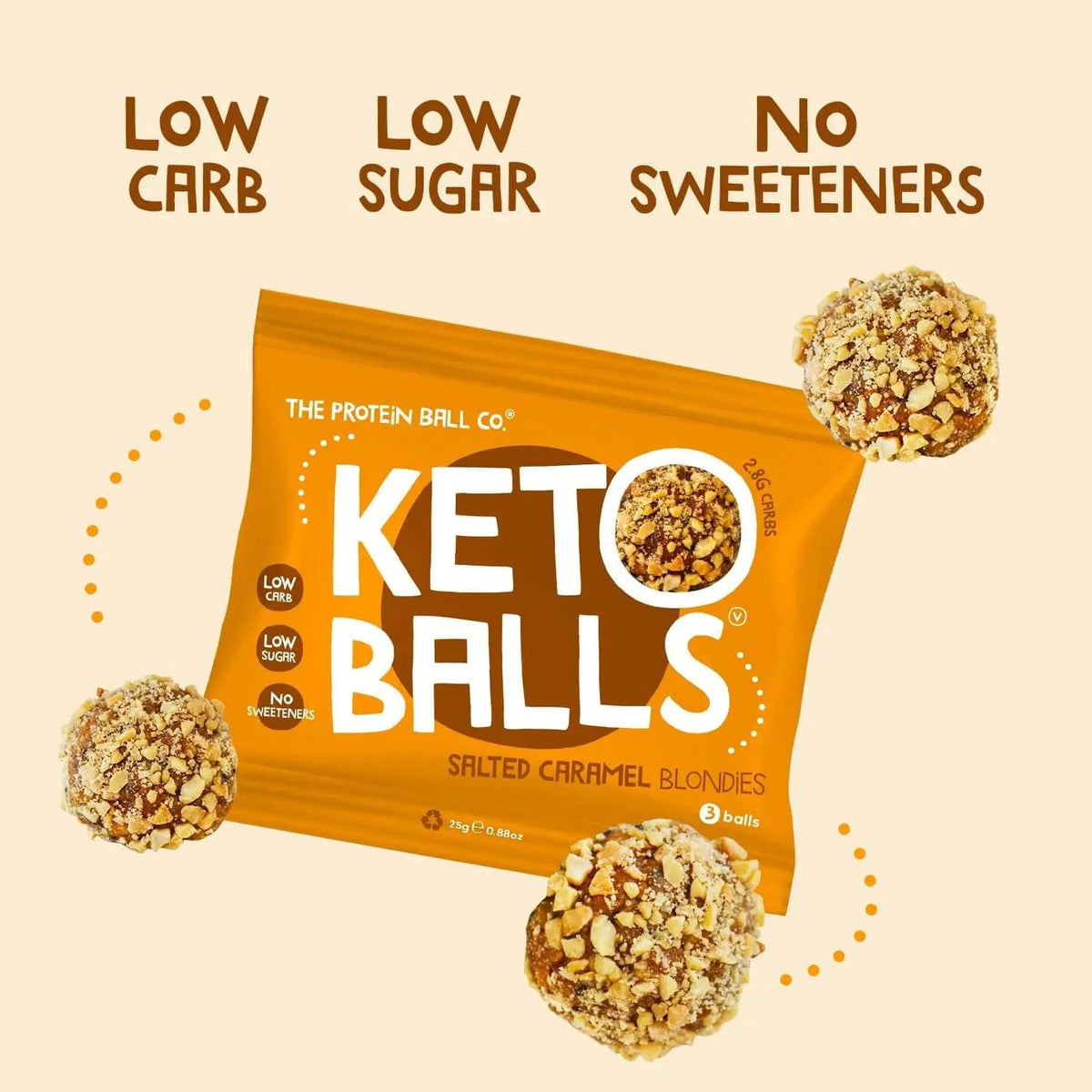 The Protein Ball Co Keto Ball Snack 25 g Salted Caramel Blondies kaufen bei haghpowered.com