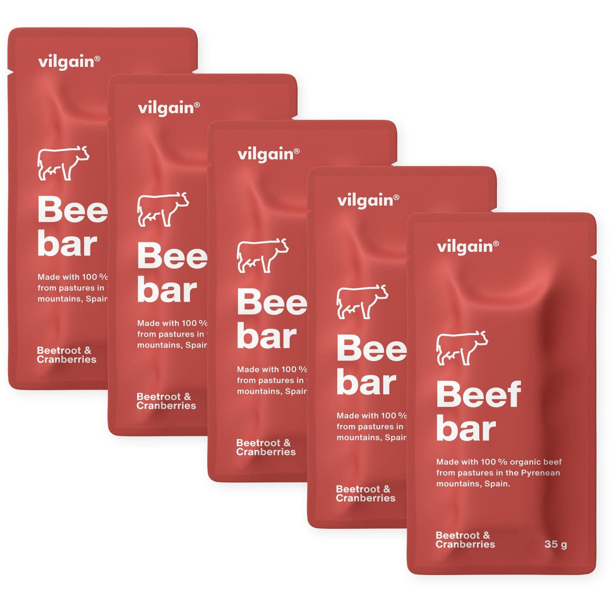 BIO Beef Bar Preiselbeeren mit Roter Bete / 5 x 35 g kaufen -  Vilgain Fleischsnacks  - Fitness Onlineshop