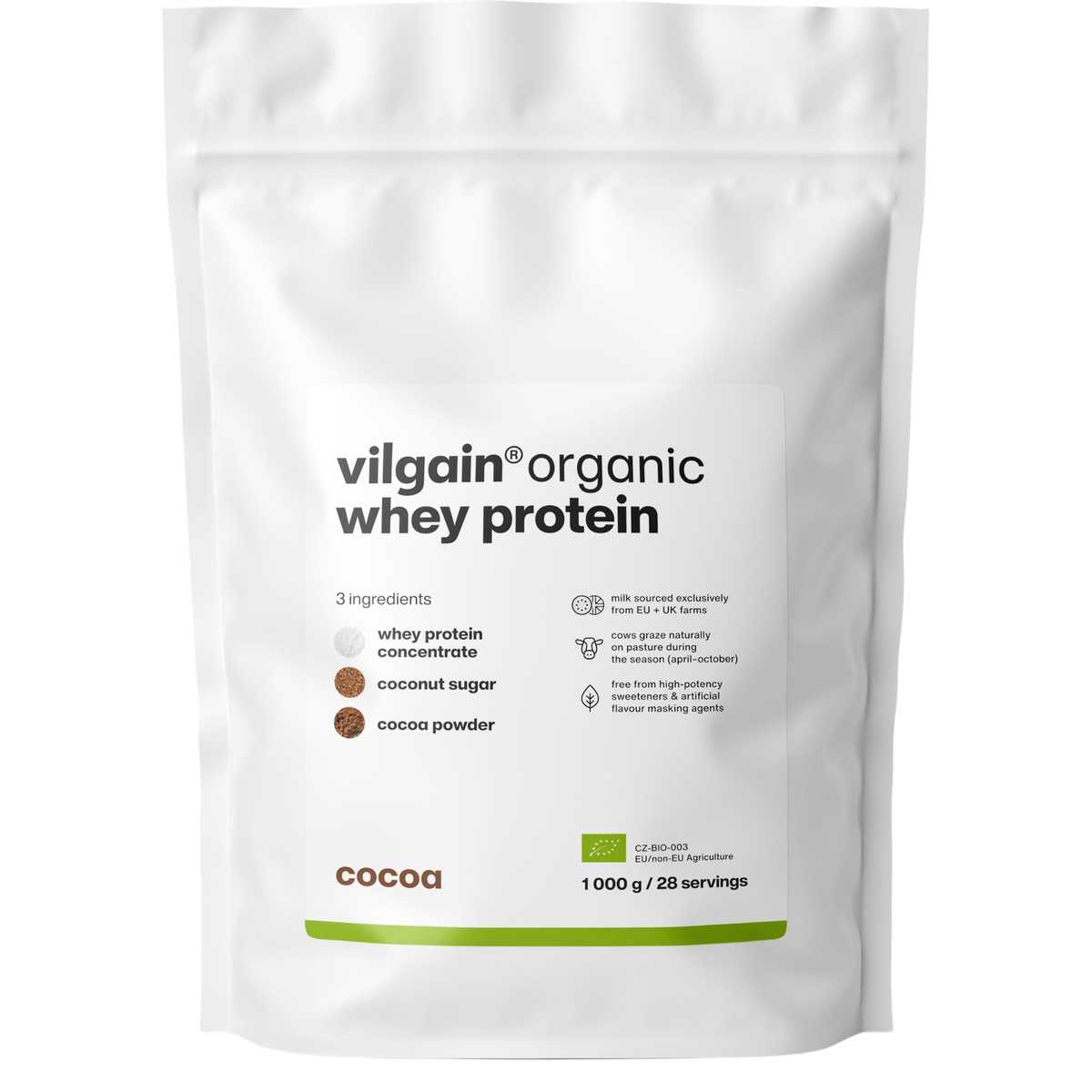 BIO Whey Protein Kakao / 1'000 g kaufen -  Vilgain Whey Proteinpulver  - Fitness Onlineshop