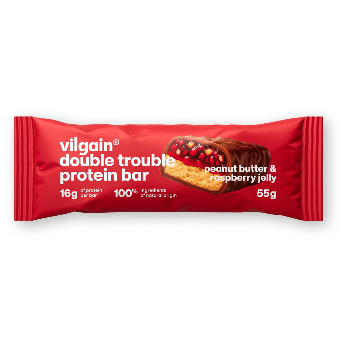Double Trouble Protein Bar Erdnussbutter & Himbeermarmelade / 55 g kaufen -  Vilgain Proteinriegel  - Fitness Onlineshop