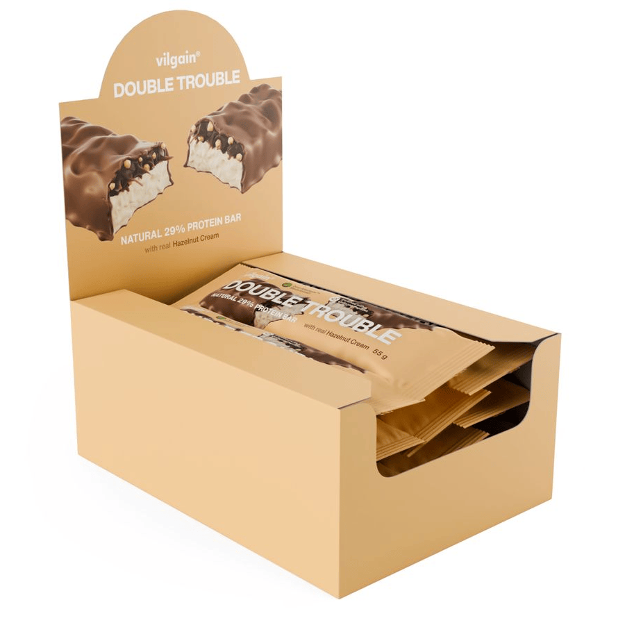 Double Trouble Protein Bar Haselnusscreme mit Milchschokolade / 12 x 55 g kaufen -  Vilgain Proteinriegel  - Fitness Onlineshop