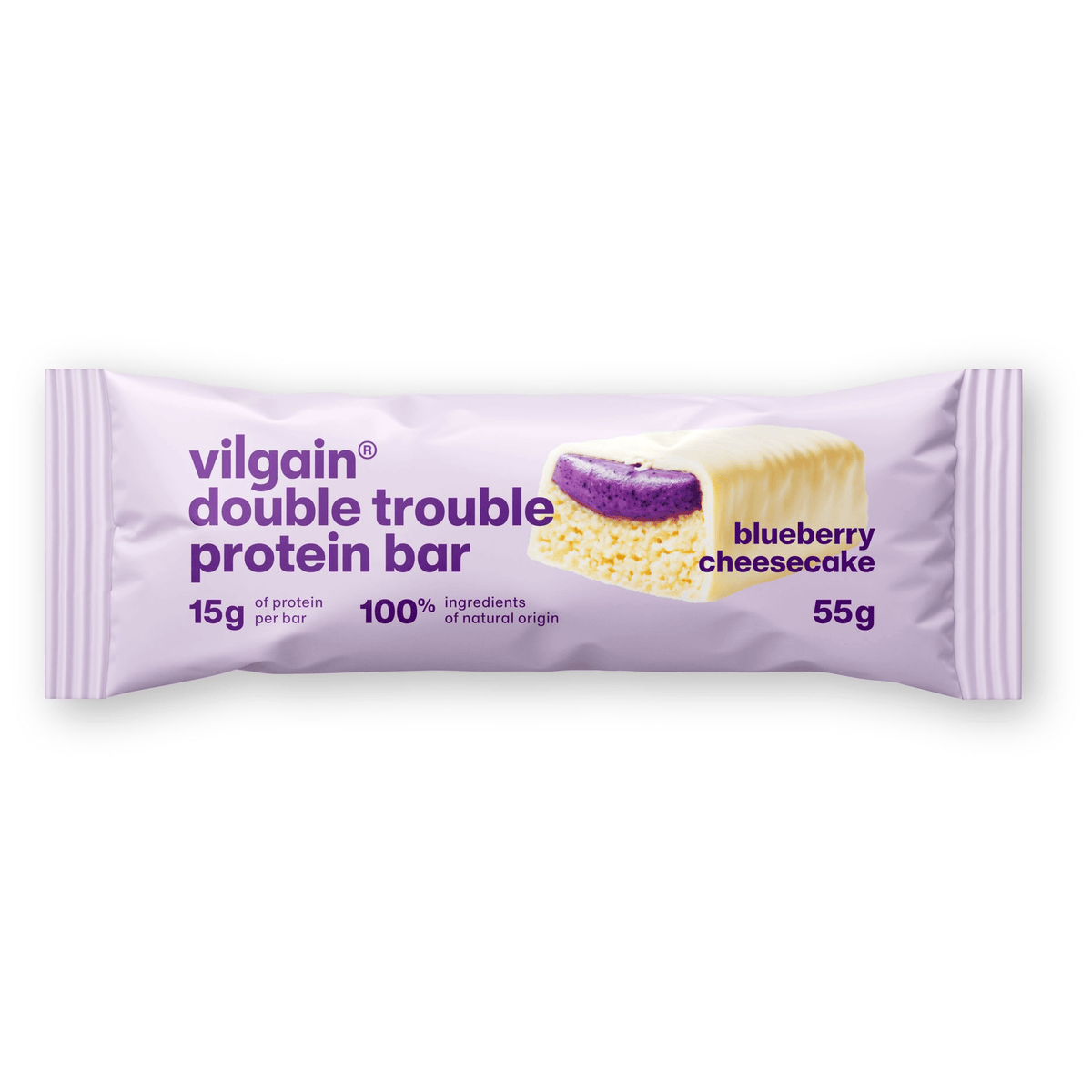 Double Trouble Protein Bar Heidelbeer-Cheesecake / 55 g kaufen -  Vilgain Proteinriegel  - Fitness Onlineshop