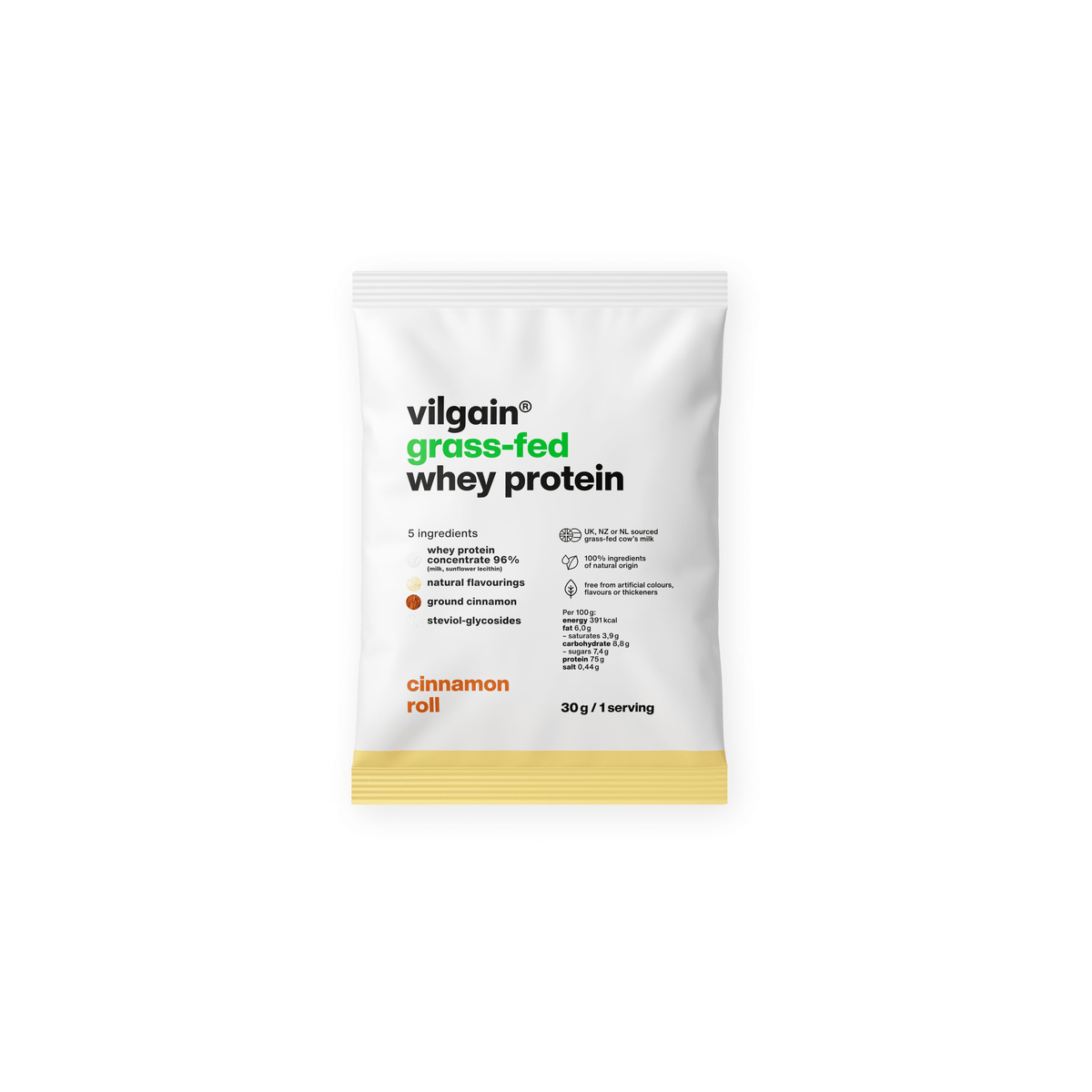 Grass-Fed Whey Protein Zimtschnecke / 30 g kaufen -  Vilgain Whey Proteinpulver  - Fitness Onlineshop