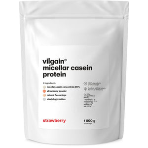 Micellar Casein Protein Erdbeere / 1'000 g kaufen -  Vilgain Casein Proteinpulver  - Fitness Onlineshop