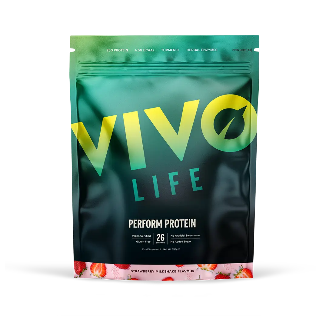 Perform Protein Strawberry Milkshake / 26 Portionen kaufen -  Vivo Life Vegane Proteinpulver  - Fitness Onlineshop